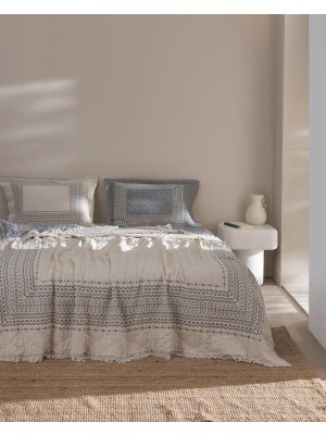 Frefly Store Brice Çift KIŞILIK%100 Pamuk Yatak Örtüsü - Gri