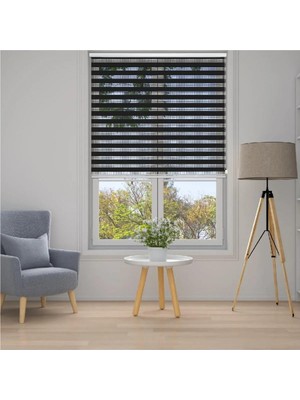 Frefly Store Özel Jaluzi Özel Jaluzi Siyah Zebra Stor Perde 110X200 Cm, 536