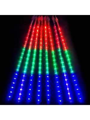 Frefly Store Coverzone 45 cm 8 Adet Noel Yılbaşı Özel Gün Kutlama Işığı LED Ampül Saçak Model Balkon Merdiven Salon Yada Oda Süslemelerinde Iç ve Dış Mekan Kullanıma Uygun Rgb Işık (Rgb Işık 8 Adet)