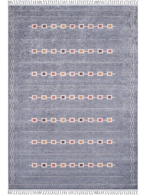 Frefly Store Tembel Gri Madalyon Modern Geometrik Etnik Desenli Boho Makinada Yıkanabilir Hafif Hav Toz Vermez Leke Tutmaz Kaymaz Taban Dijital Makine Baskı Halı Oturma Odası Salon Yolluk Koridor Mutfak Halısı