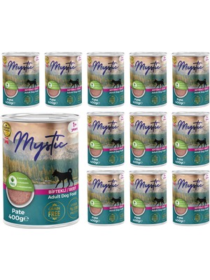 Frefly Store Mystic Yetişkin Köpek Biftekli Pate 400 gr x 12 Adet