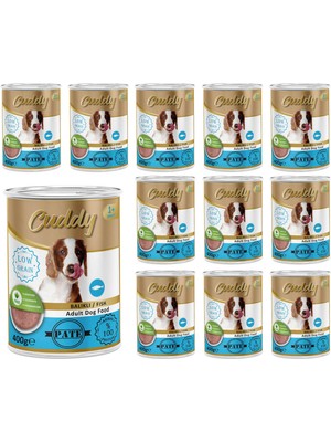 Frefly Store Cuddy Yetişkin Köpek Balıklı Pate Yaş Mama 400 gr x 12 Adet