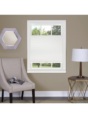Frefly Store Akülü Hücresel Pileli Pencere Tonları - 67 Inç Genişlik, 150 cm Uzunluk - Beyaz - Işık Filtreleme Yukarıdan Aşağı Petek Açılır Pencere ve Çatı Pencereleri Için Jaluziler Achim Home Decor