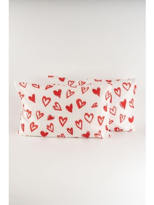 Frefly Store Soley Lover 50X70 2'li Yastık Kılıfı, Kırmızı