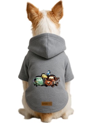 Frefly Store Monopetz Baskılı Içi Polarlı Köpek ve Kedi Kıyafeti & Elbisesi - Gri Renk Kapüşonlu Hoodie BF9BB, 6xl