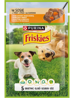 Frefly Store Friskies Yetişkin Köpekler Için Tavuklu Sebzeli Yaş Mama 85 Gram, 26 Adet