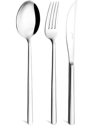 Frefly Store Jumbo 2900 Vannes 18 Parça 6 Kişilik Yemek Çatal Kaşık Bıçak Takımı