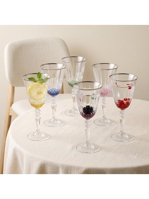Frefly Store Aryıldız Fiona 6'lı Uzun Kadeh Platin 300 ml