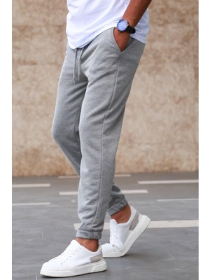 Frefly Store Madmext Gri Basic Eşofman, Slim Kalıp, Dar Paça, Yüksek Bel, Cepli, M Beden
