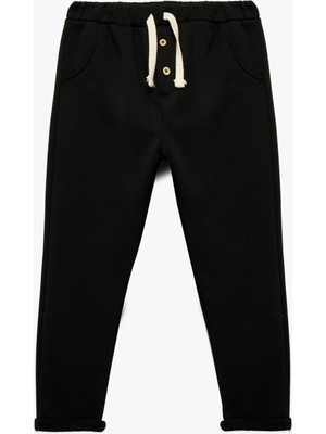 Frefly Store Beli Lastikli Düğmeli Basic Şardonlu Jogger Eşofman Altı