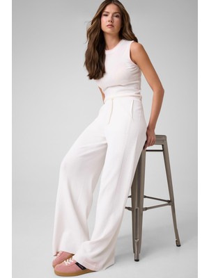 Frefly Store Guess Kadın Aktif Relaxed Fit Eşofman Altı, Beyaz, L