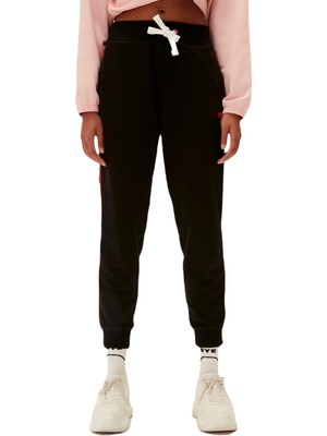 Frefly Store Trainer Sweatpants Siyah Logo Baskılı Kadın Eşofman Altı Xl