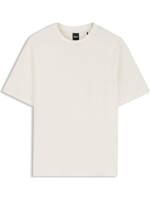 Frefly Store Erkek Normal Kesim Nefes Alabilen Organik Pamuklu Desenli Kısa Kollu Ekru T-Shirt 50565606-118