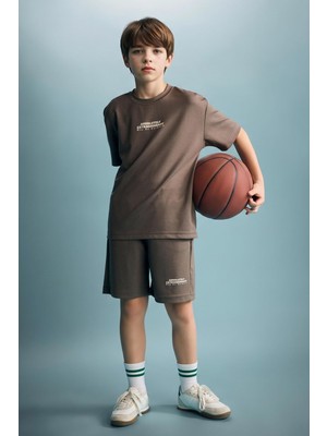 Frefly Store Defacto Oversize Slogan Baskılı Modal Şort Erkek Çocuk H3108A826SM