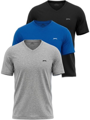 Frefly Store Slazenger Rıvaldo 3 Lü Set Erkek V Yaka Tişört