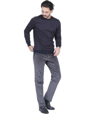 Frefly Store Raymons Erkek Desenli Bisiklet Yaka Triko Sweat 6782270 Bordo