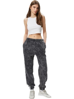 Frefly Store Koton Jogger Eşofman Altı Soluk Efektli Batik Desenli Cepli Şardonlu Rahat Kalıp