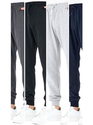 Frefly Store By Comeor Çok Renkli 4'lü Erkek Eşofman Altı Etiketli Arka ve Yan Cepli Regular Fit Siyah-Lacivert-Gri-Antrasit Xl
