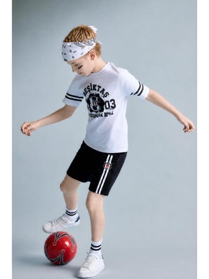 Frefly Store DEFACTO%100 Pamuk Beşiktaş Oversize Siyah Şort Erkek Çocuk H8377A826HS