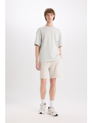 Frefly Store DEFACTO%100 Pamuk Slim Fit Dar Paça Cepli Basic Şort B8673AX25SM