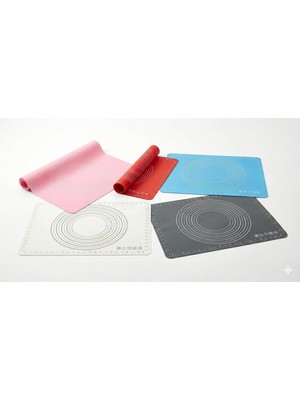 Frefly Store Hamur Açma Matı 50X40 cm ve Plastik Kesme Kazıma Aparatı – Silikon Kaymaz Mat + Çok Amaçlı Mutfak Kazıyıcı Seti