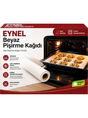 Frefly Store Hazır Kesilmiş Doğal Beyaz Pişirme Kağıdı, Fırında Pişirme Beyaz Mutfak Kağıdı (37X40 Cm) (10)