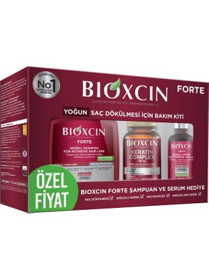 Frefly Store Bioxcin Forte Yoğun Bakım Kiti – Saç Dökülmesine Karşı Şampuan, Serum & Tablet Seti; Yoğun Saç Bakımı, Bitkisel Içerik – 3’lü Paket