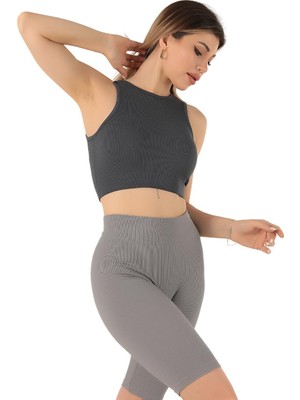 Frefly Store Doremi Seamless Örme Kadın Büstiyer Koyu Lacivert L-Xl