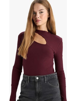 Frefly Store Defacto Slim Fit Bisiklet Yaka Fitilli Kaşkorse Uzun Kollu Tişört C8473AX25AU