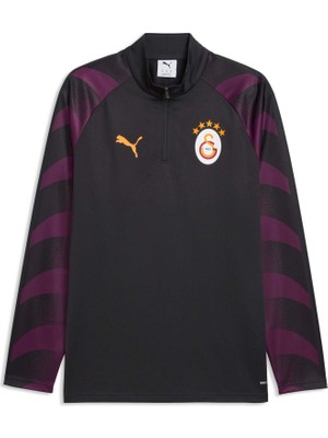 Frefly Store Puma Galatasaray Fermuarlı Dar Kesim Antrenman Üstü, Xs, 786819, Flat Dark Gray-Plum Wine, Erkek
