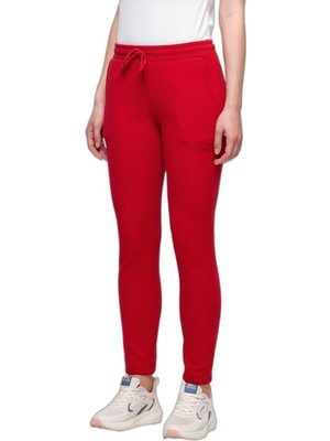 Frefly Store Slazenger Poll I Kadın Cepli Dar Paça Kırmızı Eşofman Altı