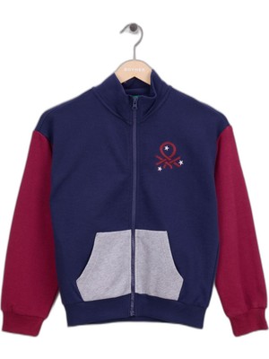 Frefly Store Benetton Nakışlı Kız Çocuk Lacivert - Bordo Sweatshirt, 11-12 Yaş, 5003306463, Lacivert - Bordo, Kız-Çocuk