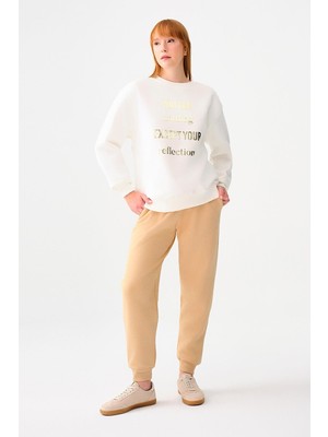 Frefly Store Loft Kadın Eşofman Altı, Bej, S Beden