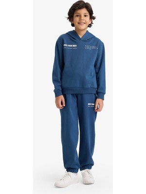 Frefly Store Defacto 2'li Takım Baskılı Kapüşonlu Sweatshirt Eşofman Altı Erkek Çocuk G5640A825CW