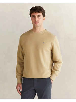 Frefly Store Gant Erkek Bej Regular Fit Bisiklet Yaka Sweatshirt