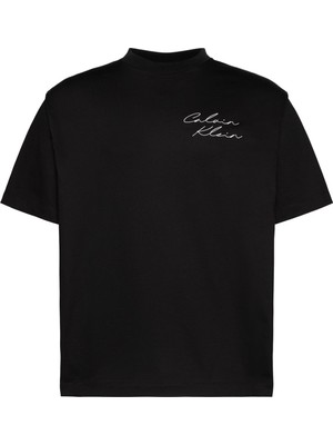 Frefly Store Erkek Regular Fit Yuvarlak Yakalı Logo Imzalı Pamuklu Kısa Kollu Siyah T-Shirt LV04RE828G-UB1