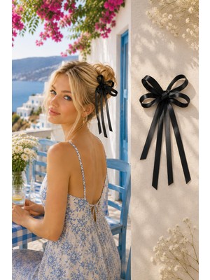 Frefly Store Okavango Kadın Siyah Fiyonk Kuyruklu Mandal Toka, Kadın Çocuk Mandal Toka, Lastik Toka Seti, Toka Organizer, Kadife Toka