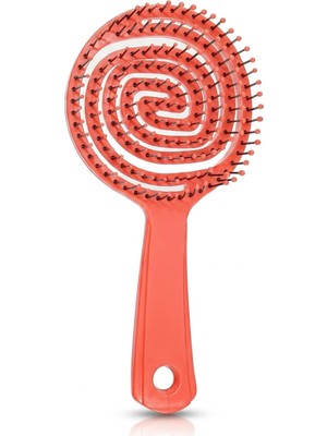 Frefly Store Esnek Spiral Tasarımlı Düğüm Açıcı Saç Tarama ve Masaj Fırçası, Isıya Dayanıklı, Kırmızı