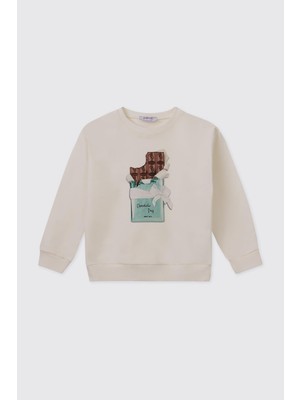 Frefly Store Panço Kız Bebek Ekru Sweatshirt
