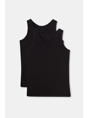 Frefly Store Dagi Erkek D1010 2'li Atlet, Pamuklu, Siyah, Xl