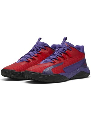 Frefly Store Puma Yetişkin Dagger 2 Mid Basketbol Ayakkabısı, Team Violet For All Time Red Black Purple, 46 Eu