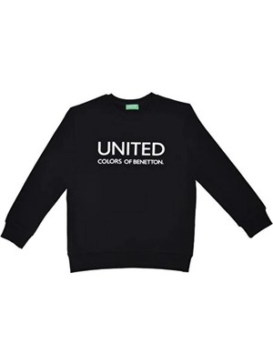 Frefly Store Benetton Çocuk Sweatshirt BNT-B21877,SIYAH 6-7 Yaş