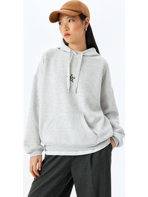 Frefly Store Üç Iplik Şardonlu Uzun Kollu Kapüşonlu Cep Detaylı Arkası Nakışlı Sweatshirt