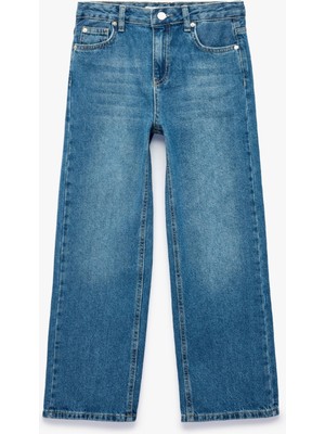 Frefly Store Yıldız Detaylı Pamuklu Loose Fit Geniş Paça Denim Pantolon