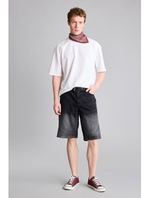Frefly Store DEFACTO%100 Pamuk Baggy Fit Bermuda G4201AX26SM