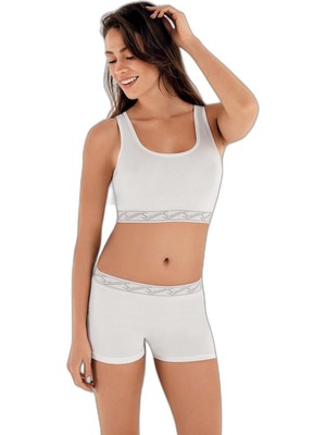 Frefly Store Şahinler Sporcu Kadın Alt Üst Takım MB2025-SH, Beyaz, L/xl