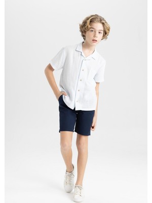 Frefly Store DEFACTO%100 Pamuk Cepli Basic Gabardin Şort Erkek Çocuk C2955A824SM