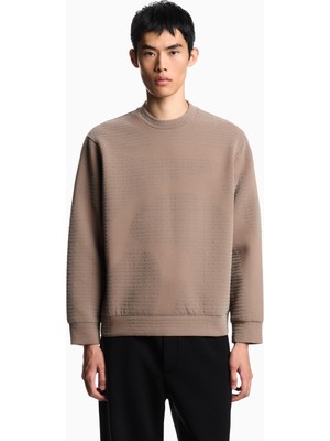 Frefly Store Emporio Armani Pamuklu Regular Fit Bisiklet Yaka Tamamı Logolu Sweat Erkek Sweat EM002900 AF10013 F6130