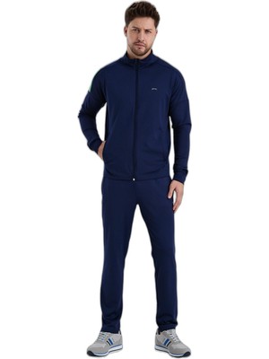 Frefly Store Slazenger Rarely Erkek Fermuarlı Dik Yaka Cepli Lacivert Eşofman Takımı