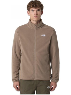Frefly Store The North Face NF0A8D0RBOW1-GLACIER Fleece Jacket Kahve Fermuarlı Yaka Standart Düz Erkek Sweatshırt, Xl